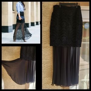 RICKIE FREEMAN‎  SEXY MESH AND LACE SKIRT